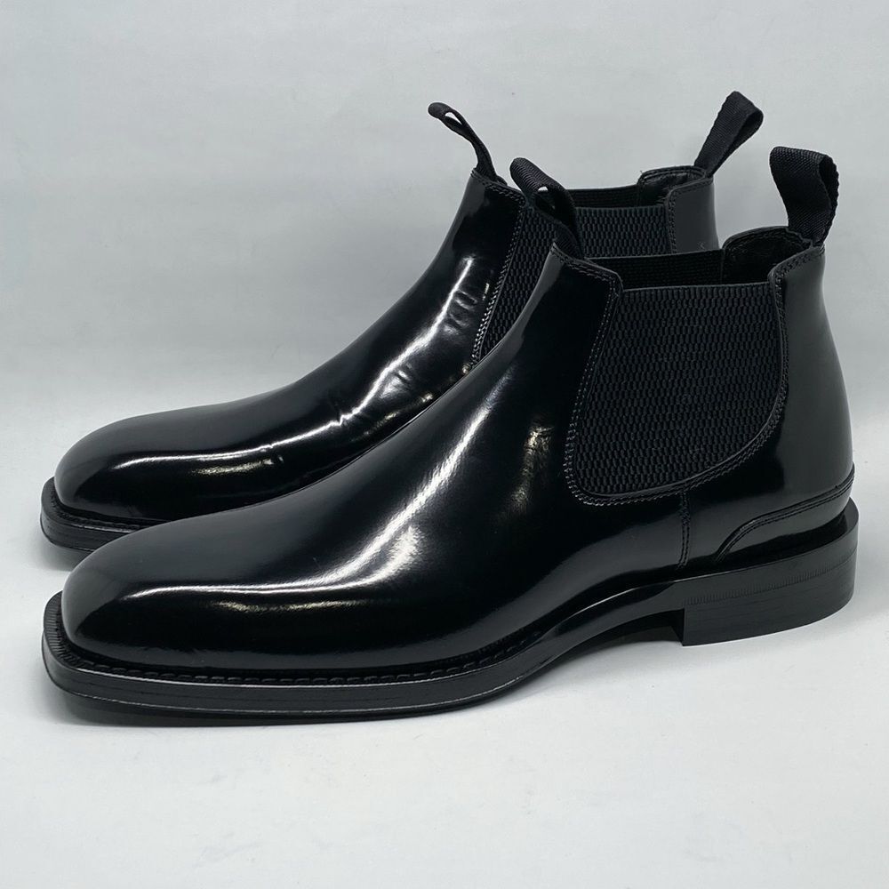 Burberry Square-Toe Leather Chelsea Boots size 41/us size 8 - Picture 2 of 14